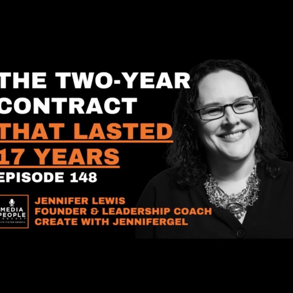 Episode artwork: The Two-Year Contract That Lasted 17 Years, Media People Podcast episode 148 with Jennifer Lewis